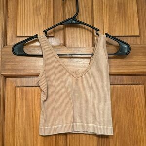 peach ribbed tank top